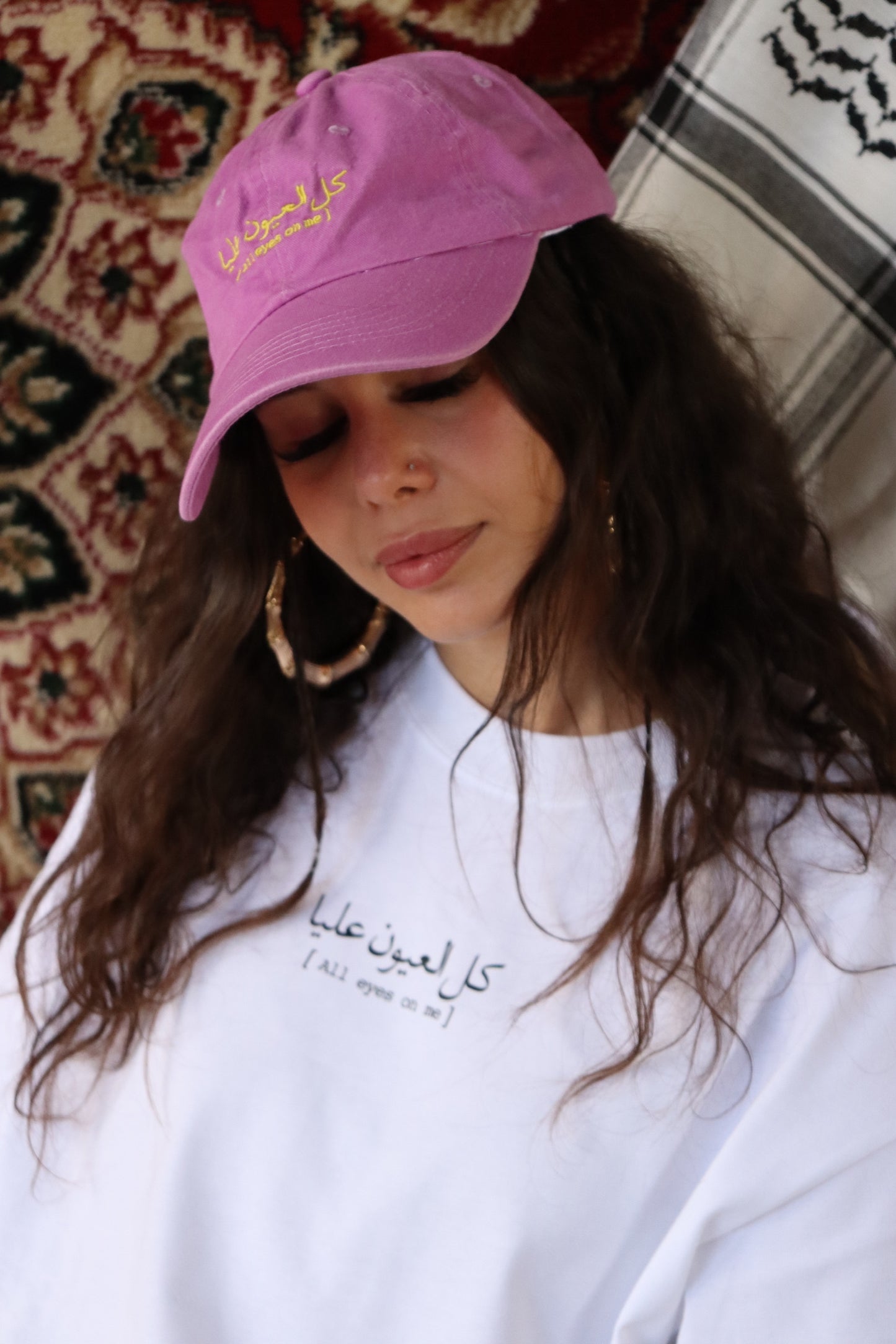 "All eyes on me" Washed Cap / Pink