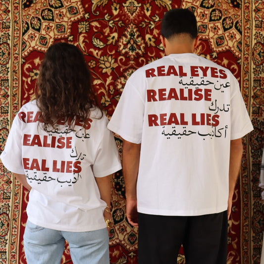 REAL EYES REALISE REAL LIES - Backprint T-Shirt